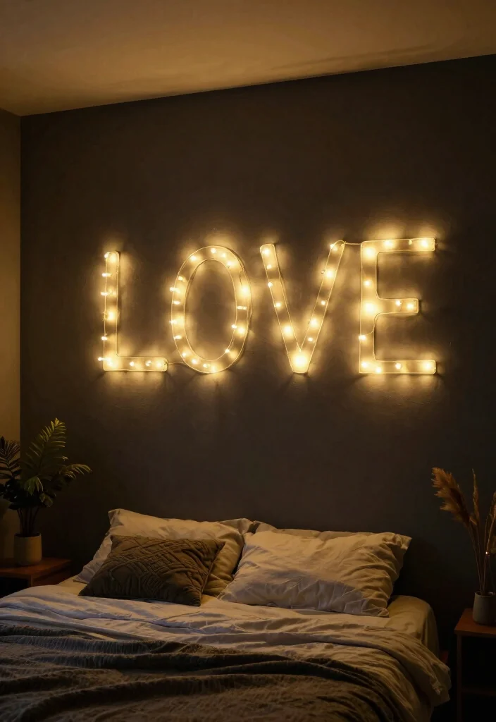 17 Small Cozy Bedroom Ideas Fairy Lights Room Decor Magic - 10. Personalized Fairy Light Messages 1