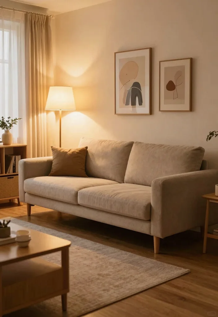 17 Sofa Bed Living Room Ideas for Smart, Flexible Living 16 17 Sofa Bed Living Room Ideas for Smart, Flexible Living - 15. Layered Lighting Effects 1