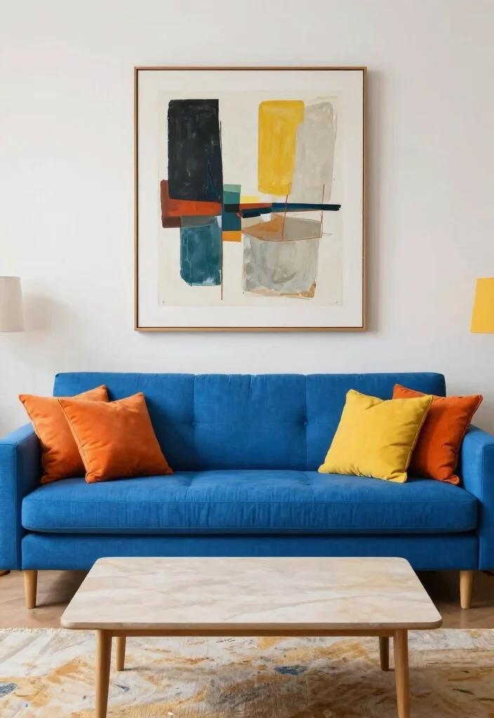 17 Sofa Bed Living Room Ideas for Smart, Flexible Living 10 17 Sofa Bed Living Room Ideas for Smart, Flexible Living - 9. Color Block Fun 1