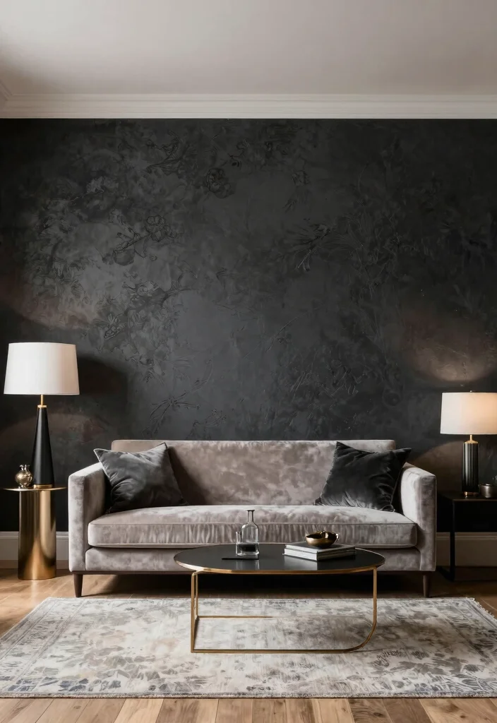 17 Venetian Plaster Walls Living Room Ideas Soft Luxury Texture 5 17 Venetian Plaster Walls Living Room Ideas Soft Luxury Texture - 4. Rich Charcoal for Drama 1