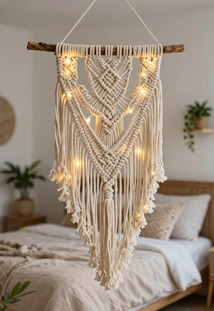 18 Bedroom Back Wall Design Ideas: Stylish Focal Points 2 18 Bedroom Back Wall Design Ideas: Stylish Focal Points - 1. Macramé Magic 1