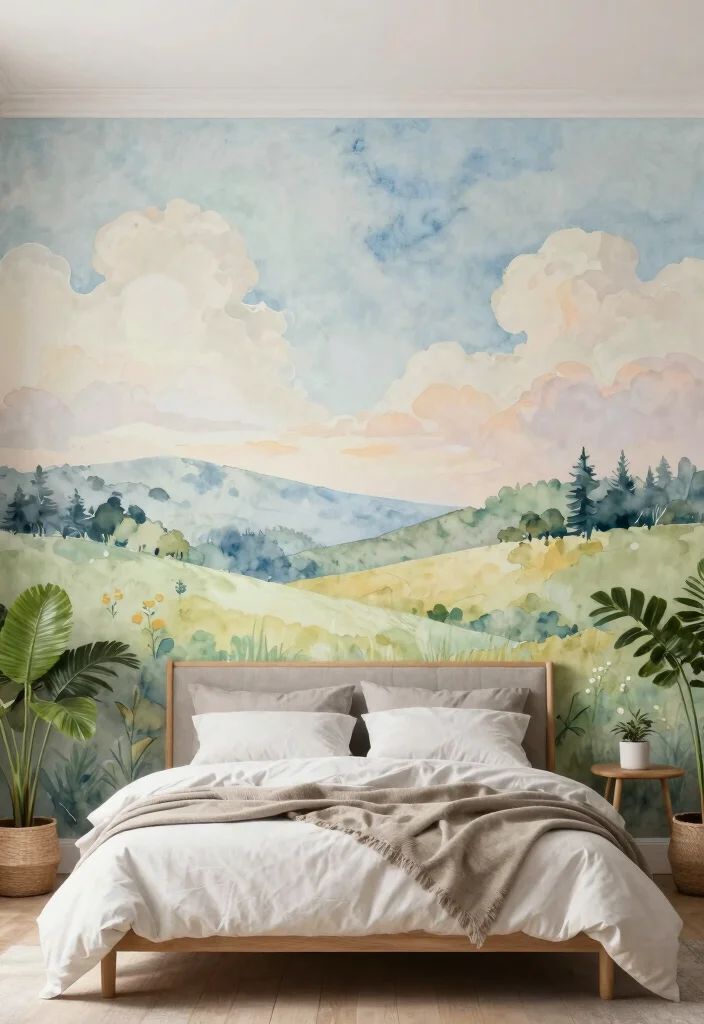 18 Bedroom Back Wall Design Ideas: Stylish Focal Points 12 18 Bedroom Back Wall Design Ideas: Stylish Focal Points - 11. Painted Mural 1