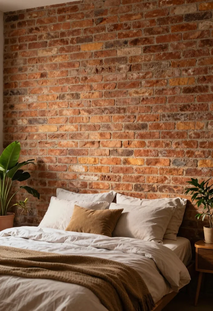 18 Bedroom Back Wall Design Ideas: Stylish Focal Points 17 18 Bedroom Back Wall Design Ideas: Stylish Focal Points - 16. Rustic Brick 1