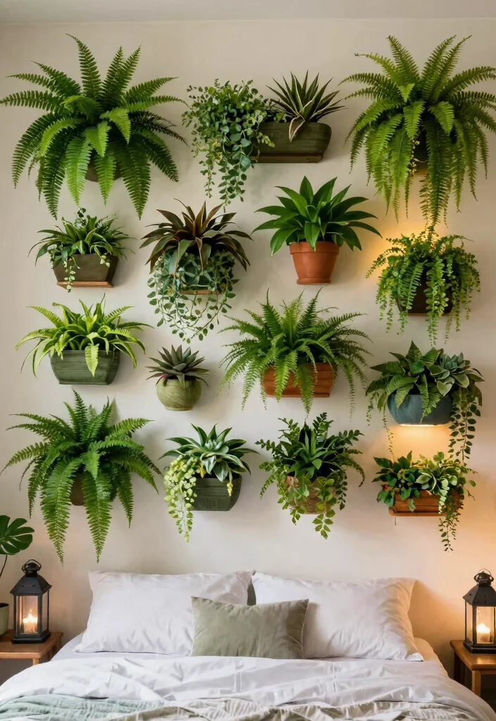 18 Bedroom Back Wall Design Ideas: Stylish Focal Points 9 18 Bedroom Back Wall Design Ideas: Stylish Focal Points - 8. Vertical Garden 1