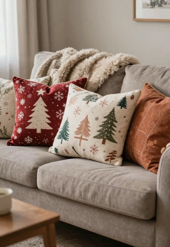18 Living Room Xmas Decor Ideas Cozy Festive Magic 12 18 Living Room Xmas Decor Ideas Cozy Festive Magic - 11. Seasonal Pillows and Throws 1