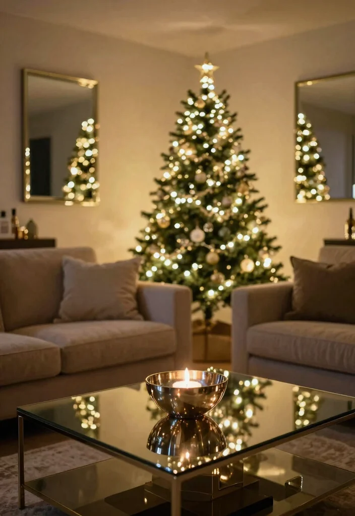 18 Living Room Xmas Decor Ideas Cozy Festive Magic 19 18 Living Room Xmas Decor Ideas Cozy Festive Magic - 18. Reflective Surfaces 1