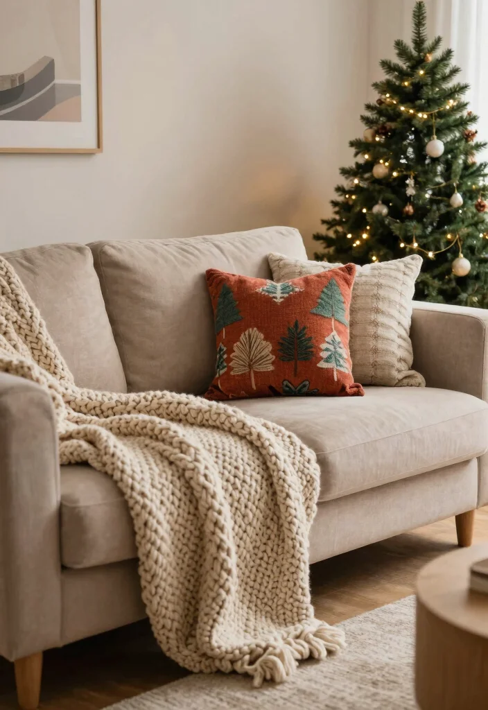 18 Living Room Xmas Decor Ideas Cozy Festive Magic 7 18 Living Room Xmas Decor Ideas Cozy Festive Magic - 6. Cozy Textiles and Throws 1