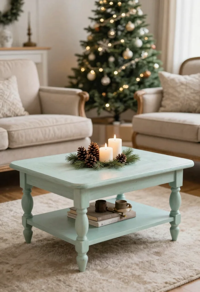 18 Living Room Xmas Decor Ideas Cozy Festive Magic 8 18 Living Room Xmas Decor Ideas Cozy Festive Magic - 7. Upcycled Furniture 1