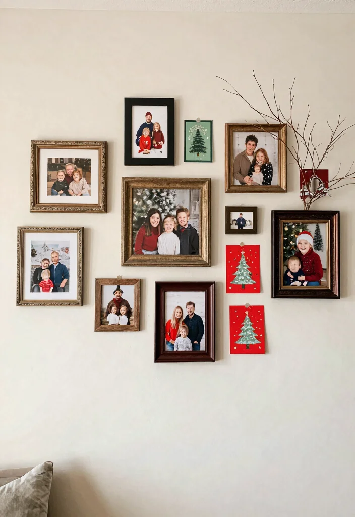 18 Living Room Xmas Decor Ideas Cozy Festive Magic 10 18 Living Room Xmas Decor Ideas Cozy Festive Magic - 9. Festive Gallery Wall 1