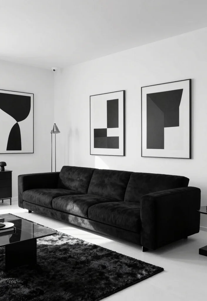18 Mario Bellini Sofa Living Room Ideas: Iconic Statement Style 6 18 Mario Bellini Sofa Living Room Ideas: Iconic Statement Style - 5. Classic Black and White Elegance 1