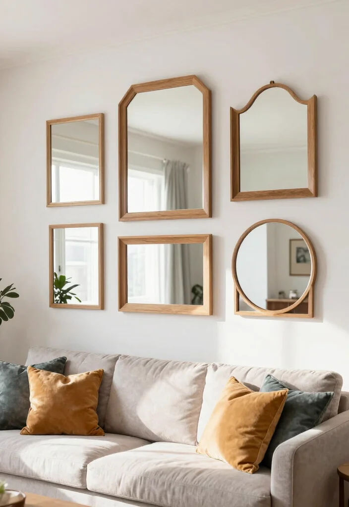 18 Wall Ideas for Living Room That Transform the Space 15 18 Wall Ideas for Living Room That Transform the Space - 14. Decorative Mirrors 1
