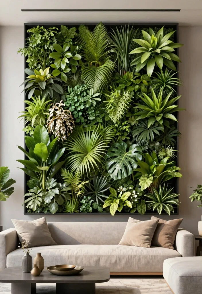 18 Wall Ideas for Living Room That Transform the Space 18 18 Wall Ideas for Living Room That Transform the Space - 17. Vertical Garden Panels 1