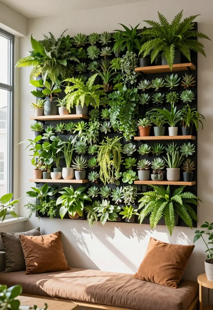 18 Wall Ideas for Living Room That Transform the Space 3 18 Wall Ideas for Living Room That Transform the Space - 2. Living Plant Wall 1