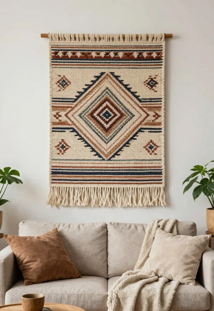 18 Wall Ideas for Living Room That Transform the Space 10 18 Wall Ideas for Living Room That Transform the Space - 9. Woven Wall Hangings 1