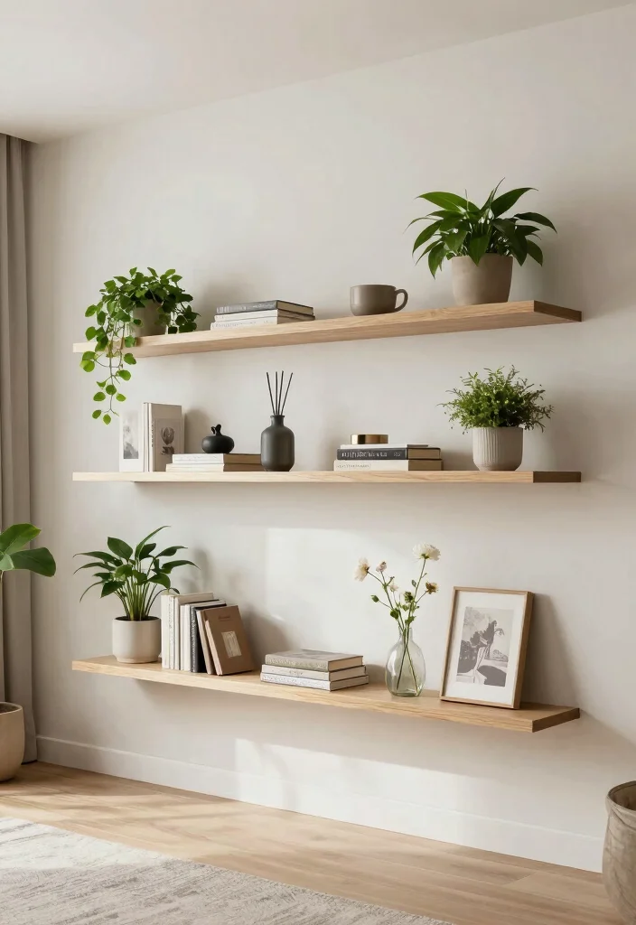19 Decor Living Room Ideas: Easy Ways to Refresh Your Space 12 19 Decor Living Room Ideas: Easy Ways to Refresh Your Space - 11. Incorporate Floating Shelves 1