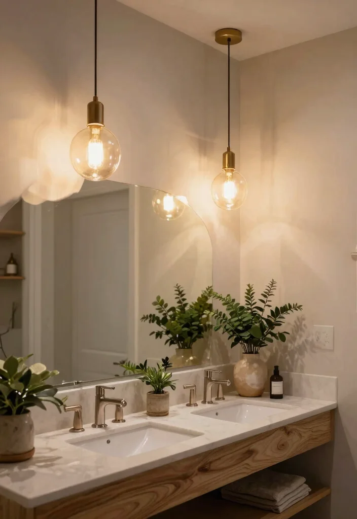 12 Bathroom Ceiling Lighting Ideas That Brighten Without Glare 4 12 Bathroom Ceiling Lighting Ideas That Brighten Without Glare - 3. Pendant Lighting 1