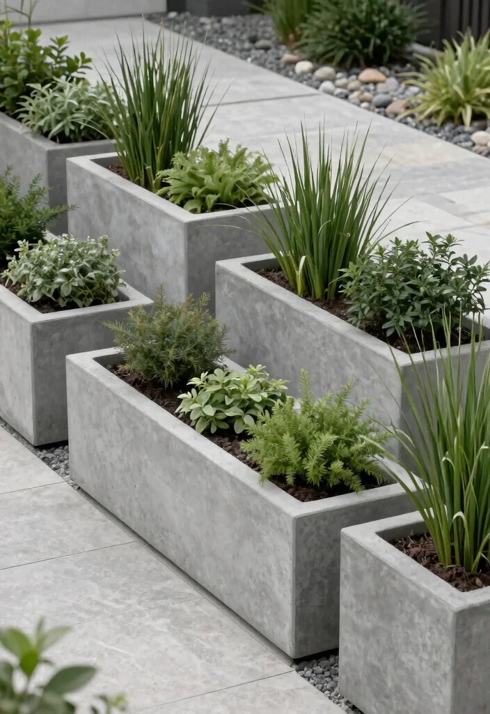 12 Concrete Planter Boxes That Don't Crack in Winter Freeze 2 12 Concrete Planter Boxes That Don't Crack in Winter Freeze - 1. Modern Minimalist Concrete Planters 1