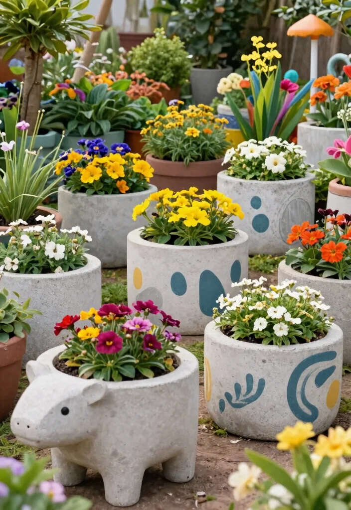 12 Concrete Planter Boxes That Don't Crack in Winter Freeze 11 12 Concrete Planter Boxes That Don't Crack in Winter Freeze - 10. Unique Shaped Concrete Planters 1