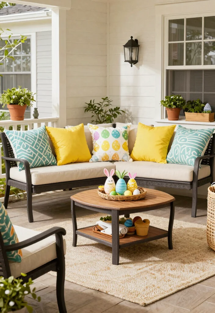 12 Easter Porch Decor Ideas That Survive Wind and Rain 13 12 Easter Porch Decor Ideas That Survive Wind and Rain - 12. Resilient Outdoor Furniture 1