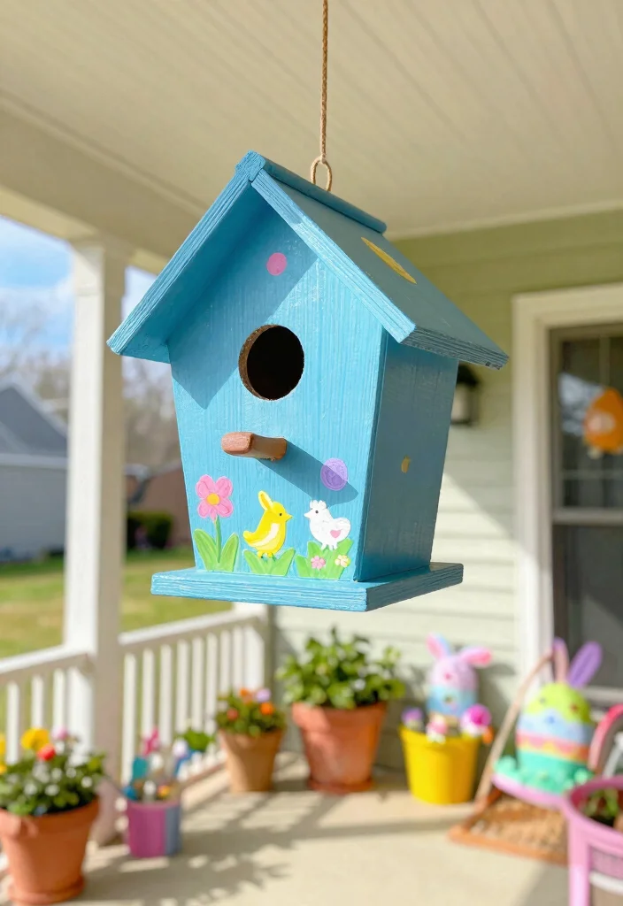 12 Easter Porch Decor Ideas That Survive Wind and Rain 7 12 Easter Porch Decor Ideas That Survive Wind and Rain - 6. Whimsical Birdhouses 1