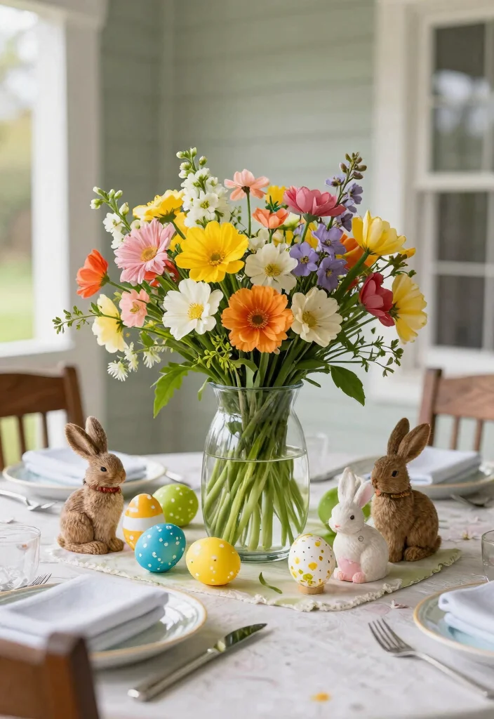 12 Easter Porch Decor Ideas That Survive Wind and Rain 8 12 Easter Porch Decor Ideas That Survive Wind and Rain - 7. Festive Table Centerpieces 1