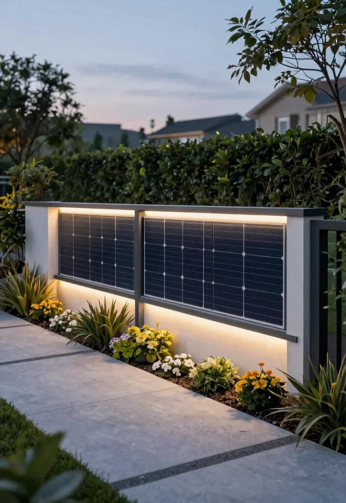 12 Fence Lighting Ideas That Install Without Drilling or Wiring 11 12 Fence Lighting Ideas That Install Without Drilling or Wiring - 10. Solar-Integrated Fence Panels 1