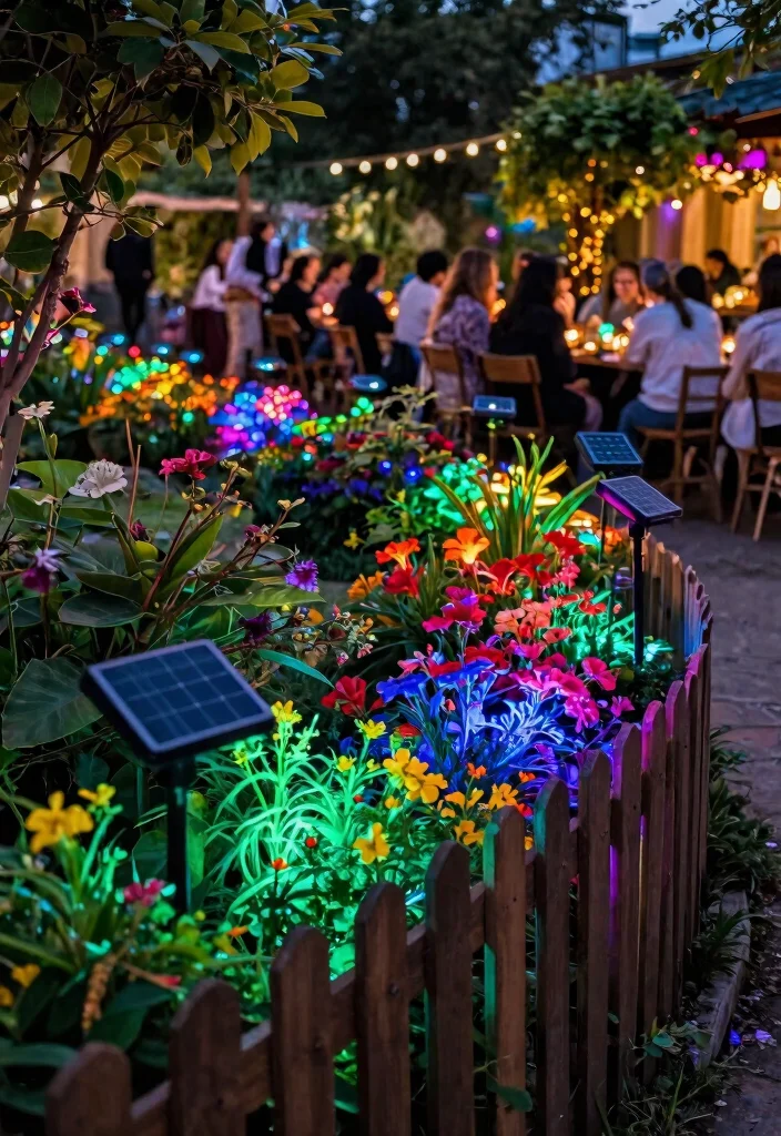 12 Fence Lighting Ideas That Install Without Drilling or Wiring 12 12 Fence Lighting Ideas That Install Without Drilling or Wiring - 11. Color-Changing Solar Lights 1