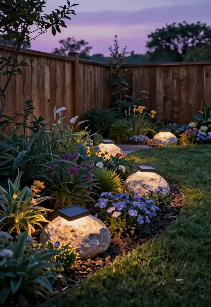 12 Fence Lighting Ideas That Install Without Drilling or Wiring 13 12 Fence Lighting Ideas That Install Without Drilling or Wiring - 12. Solar Rock Lights 1