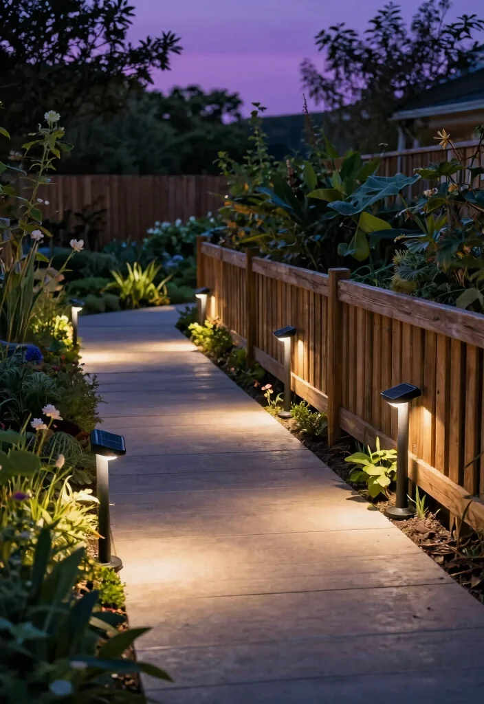 12 Fence Lighting Ideas That Install Without Drilling or Wiring 5 12 Fence Lighting Ideas That Install Without Drilling or Wiring - 4. Solar Pathway Lights 1