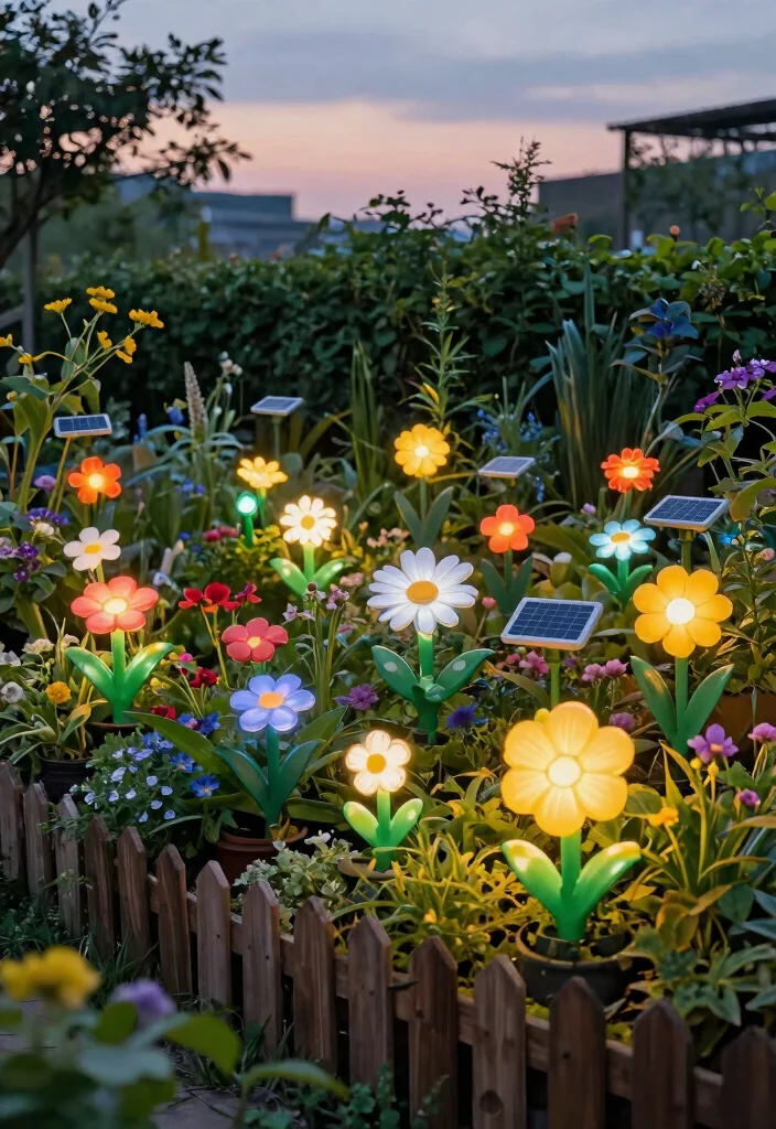 12 Fence Lighting Ideas That Install Without Drilling or Wiring 6 12 Fence Lighting Ideas That Install Without Drilling or Wiring - 5. Decorative Solar Stake Lights 1