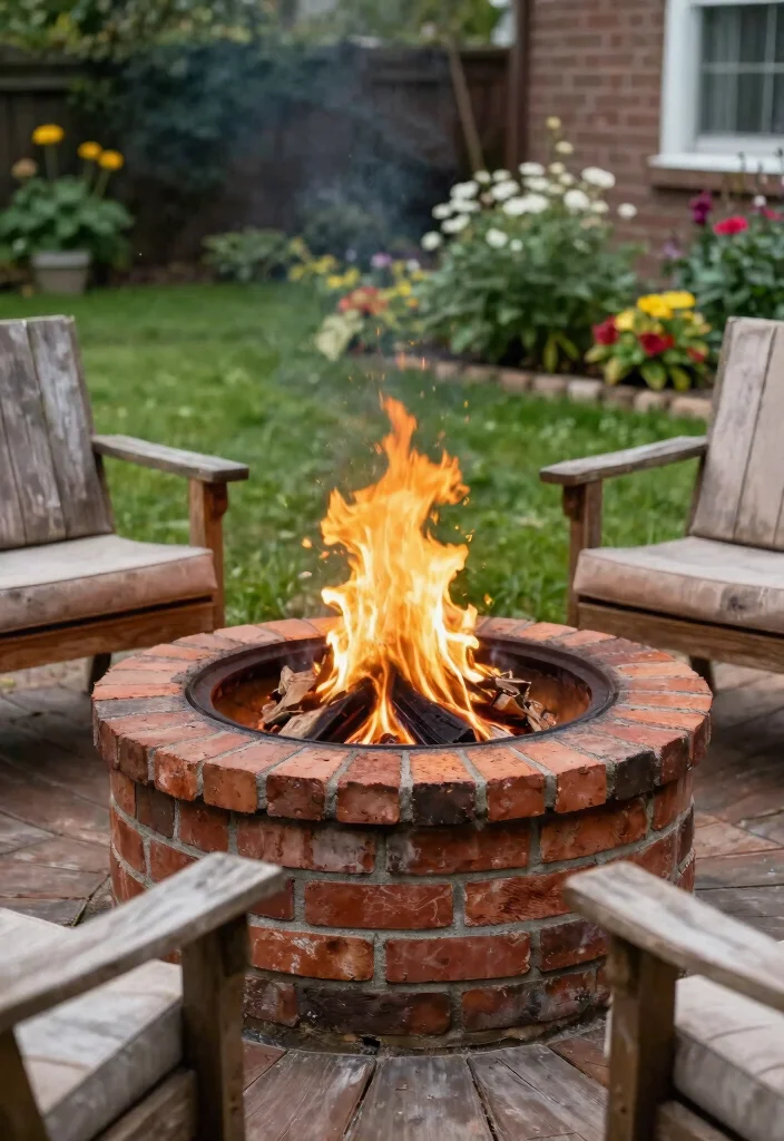 12 Rustic Backyard Fire Pit Ideas That Look High-End on a Budget 11 12 Rustic Backyard Fire Pit Ideas That Look High-End on a Budget - 10. Repurposed Brick Fire Pit 1