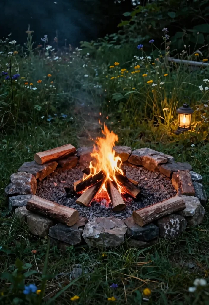 12 Rustic Backyard Fire Pit Ideas That Look High-End on a Budget 12 12 Rustic Backyard Fire Pit Ideas That Look High-End on a Budget - 11. Campfire Ring with Gravel 1