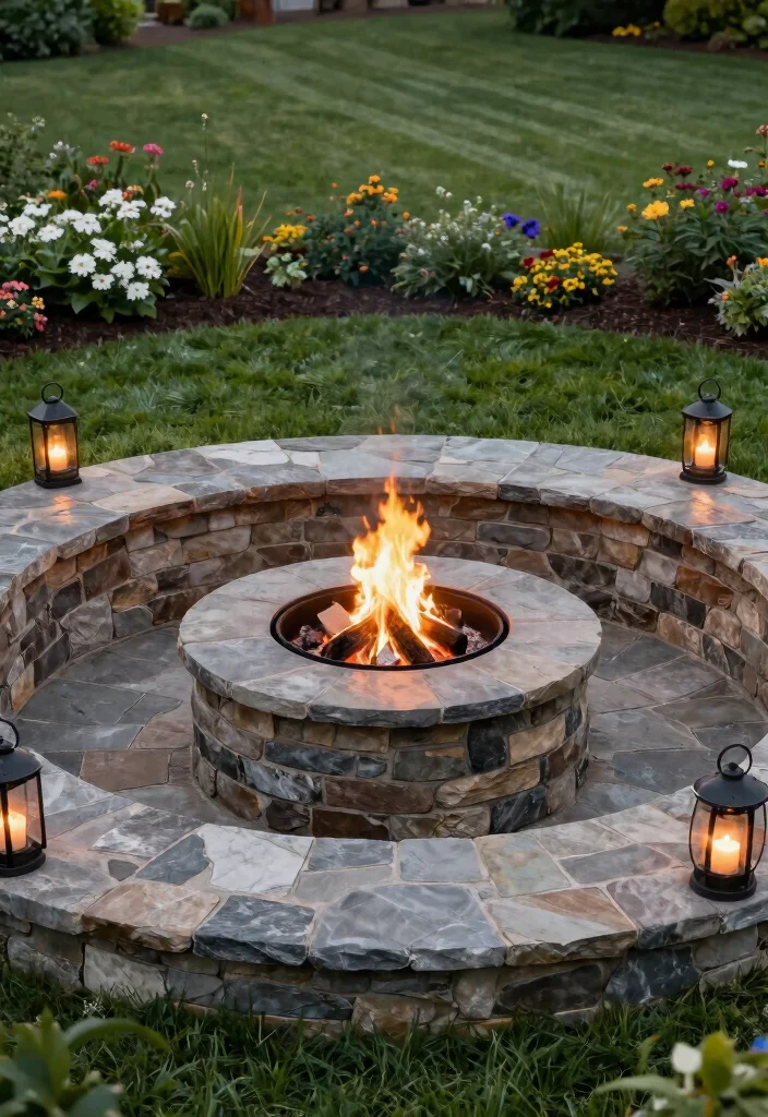 12 Rustic Backyard Fire Pit Ideas That Look High-End on a Budget 9 12 Rustic Backyard Fire Pit Ideas That Look High-End on a Budget - 8. Rustic Fire Pit with Paver Stones 1
