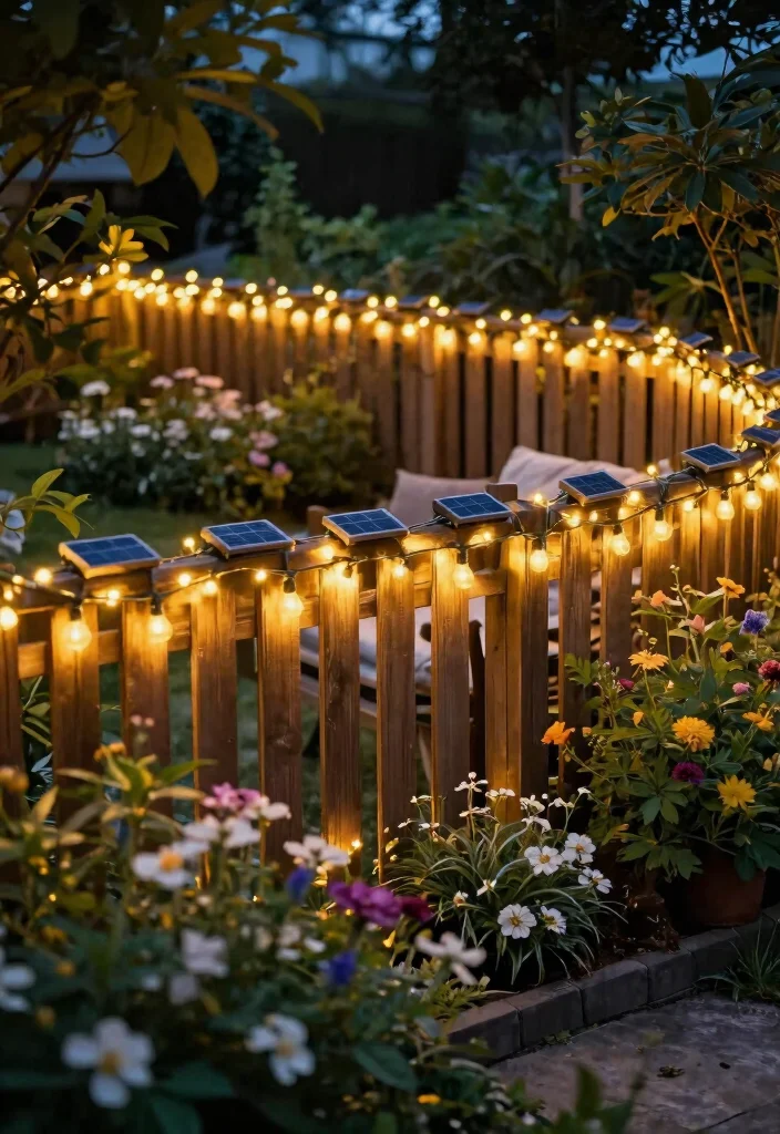 12 Solar Lights Ideas Outdoor Walkway Paths That Stay Lit All Night 7 12 Solar Lights Ideas Outdoor Walkway Paths That Stay Lit All Night - 6. Solar String Lights Along Fences 1