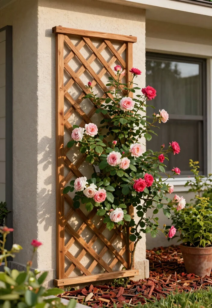 12 Trellis on House Ideas That Don't Damage Siding 2 12 Trellis on House Ideas That Don't Damage Siding - 1. Classic Wooden Trellis 1