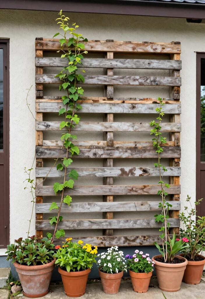 12 Trellis on House Ideas That Don't Damage Siding 13 12 Trellis on House Ideas That Don't Damage Siding - 12. Repurposed Materials Trellis 1