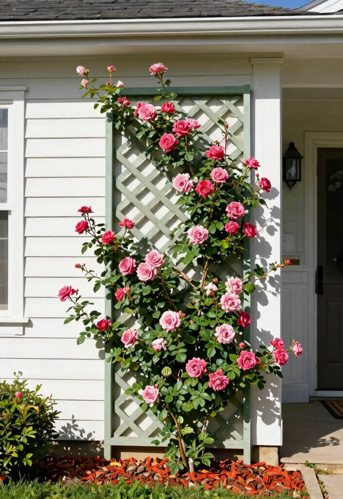 12 Trellis on House Ideas That Don't Damage Siding 7 12 Trellis on House Ideas That Don't Damage Siding - 6. Lattice Panel Trellis 1