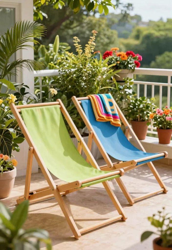 14 Balcony Furniture Ideas for Small Spaces That Fold or Stack 13 14 Balcony Furniture Ideas for Small Spaces That Fold or Stack - 12. Lightweight Folding Lounge Chairs 1