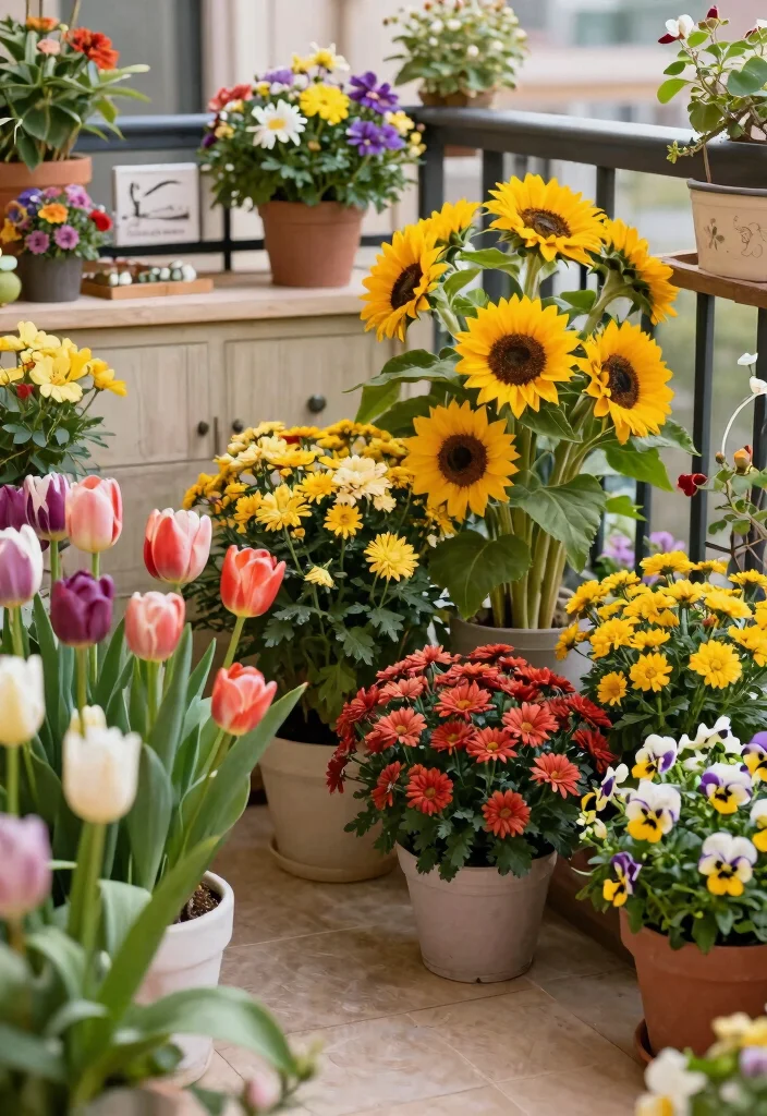 14 Container Flower Garden Ideas for Renters Who Can't Dig 12 14 Container Flower Garden Ideas for Renters Who Can't Dig - 11. Seasonal Blooms 1