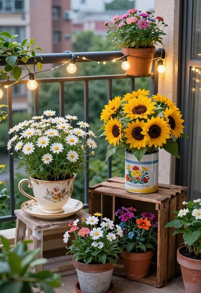 14 Container Flower Garden Ideas for Renters Who Can't Dig 4 14 Container Flower Garden Ideas for Renters Who Can't Dig - 3. Repurposed Containers 1