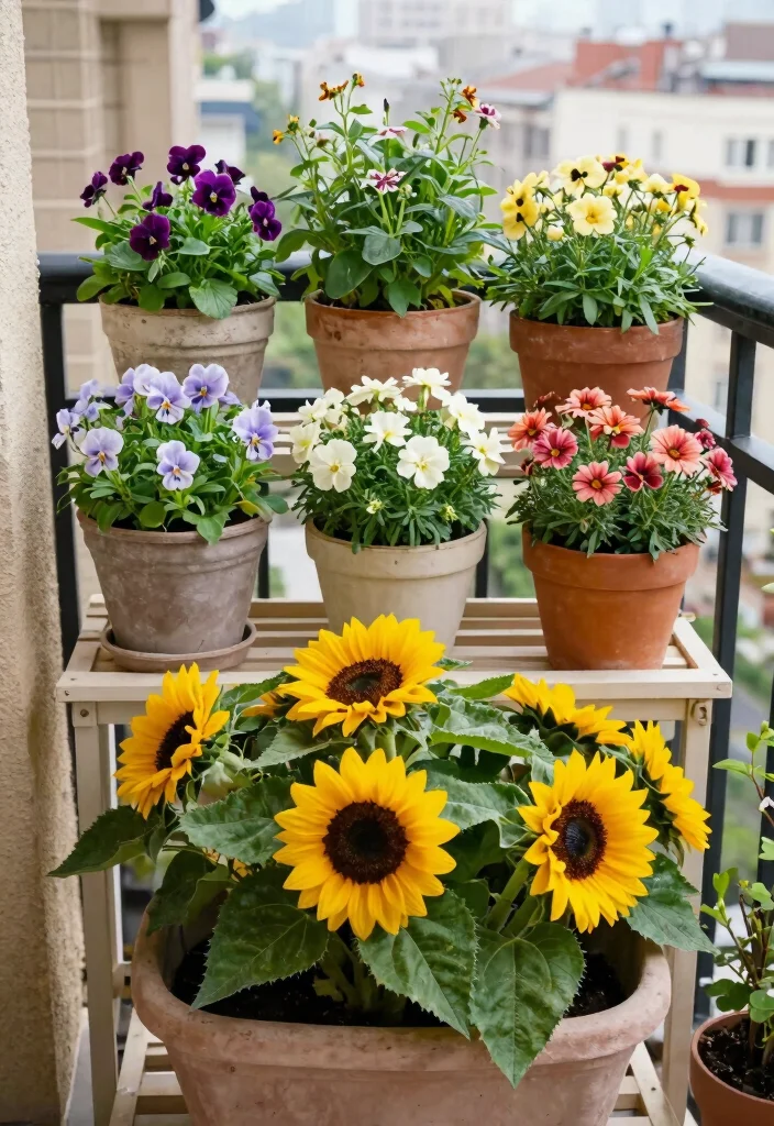 14 Container Flower Garden Ideas for Renters Who Can't Dig 5 14 Container Flower Garden Ideas for Renters Who Can't Dig - 4. Layered Planter Ideas 1