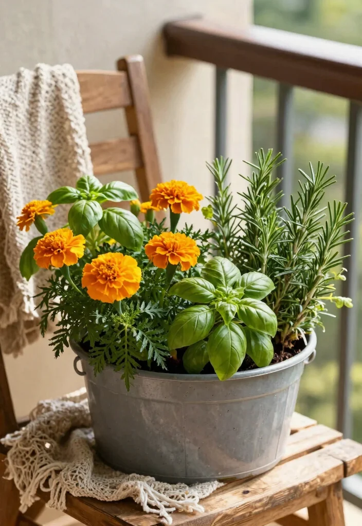 14 Container Flower Garden Ideas for Renters Who Can't Dig 6 14 Container Flower Garden Ideas for Renters Who Can't Dig - 5. Herb and Flower Combos 1