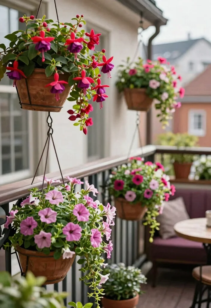 14 Container Flower Garden Ideas for Renters Who Can't Dig 8 14 Container Flower Garden Ideas for Renters Who Can't Dig - 7. Hanging Baskets 1