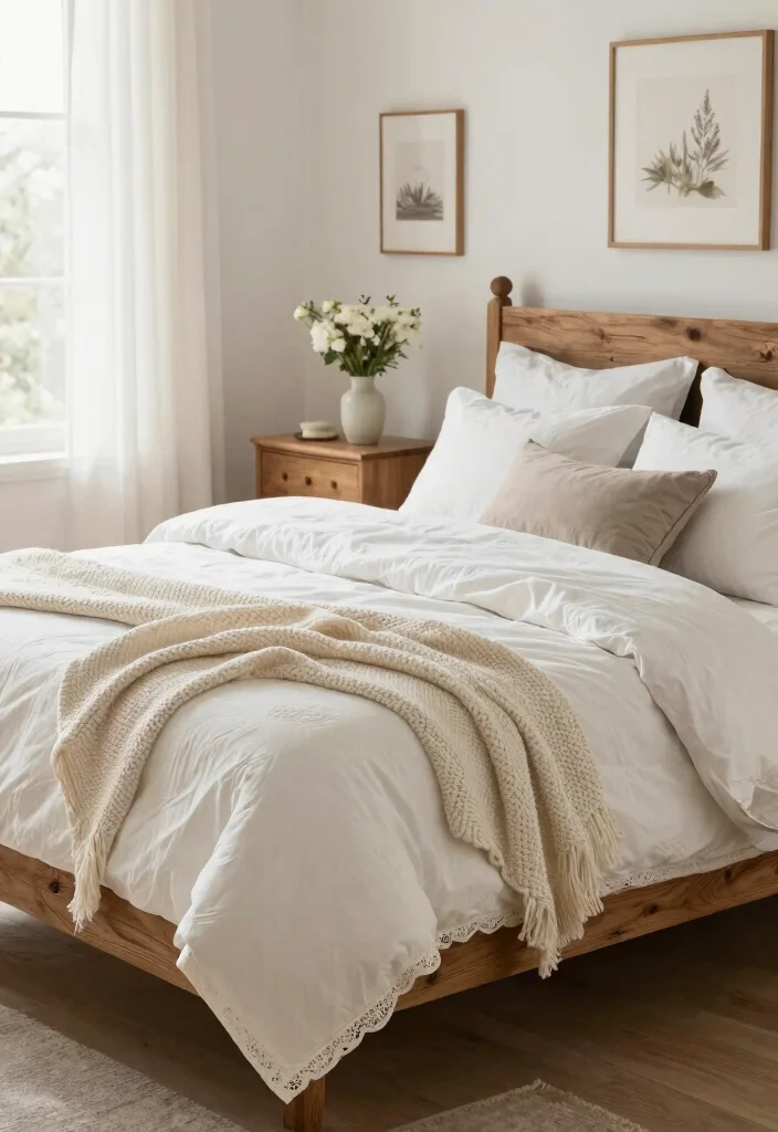 14 Farmhouse Bedding Set Ideas That Feel Cozy Without Looking Cluttered 2 14 Farmhouse Bedding Set Ideas That Feel Cozy Without Looking Cluttered - 1. Serene White Textiles 1