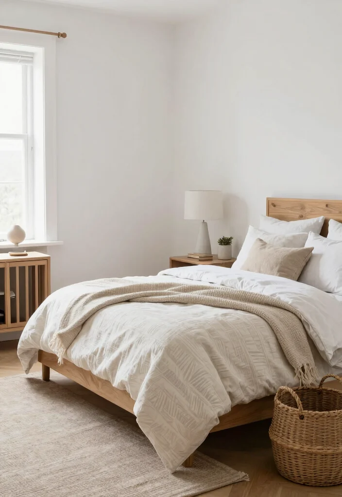 14 Farmhouse Bedding Set Ideas That Feel Cozy Without Looking Cluttered 12 14 Farmhouse Bedding Set Ideas That Feel Cozy Without Looking Cluttered - 11. Scandi-Farmhouse Fusion 1