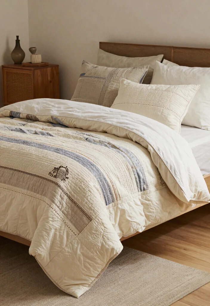 14 Farmhouse Bedding Set Ideas That Feel Cozy Without Looking Cluttered 13 14 Farmhouse Bedding Set Ideas That Feel Cozy Without Looking Cluttered - 12. Handcrafted Charm 1