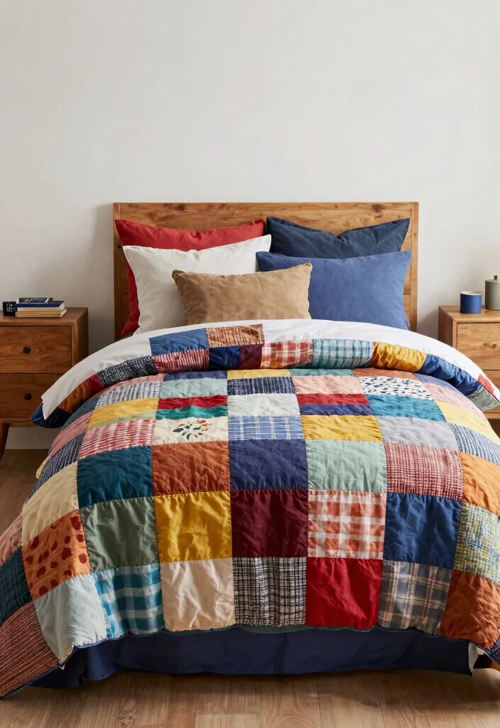 14 Farmhouse Bedding Set Ideas That Feel Cozy Without Looking Cluttered 15 14 Farmhouse Bedding Set Ideas That Feel Cozy Without Looking Cluttered - 14. Colorful Patchwork 1