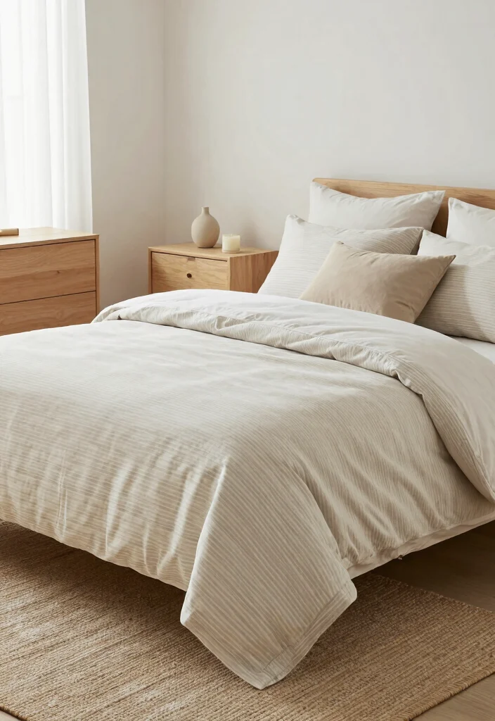 14 Farmhouse Bedding Set Ideas That Feel Cozy Without Looking Cluttered 4 14 Farmhouse Bedding Set Ideas That Feel Cozy Without Looking Cluttered - 3. Minimalist Stripes 1