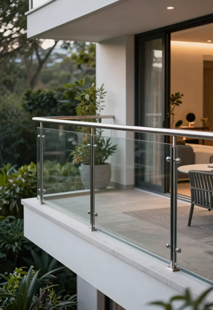 14 Glass Balcony Railing Concepts That Stay Clear Without Constant Cleaning 6 14 Glass Balcony Railing Concepts That Stay Clear Without Constant Cleaning - 5. Glass Railings with Stainless Steel Accents 1