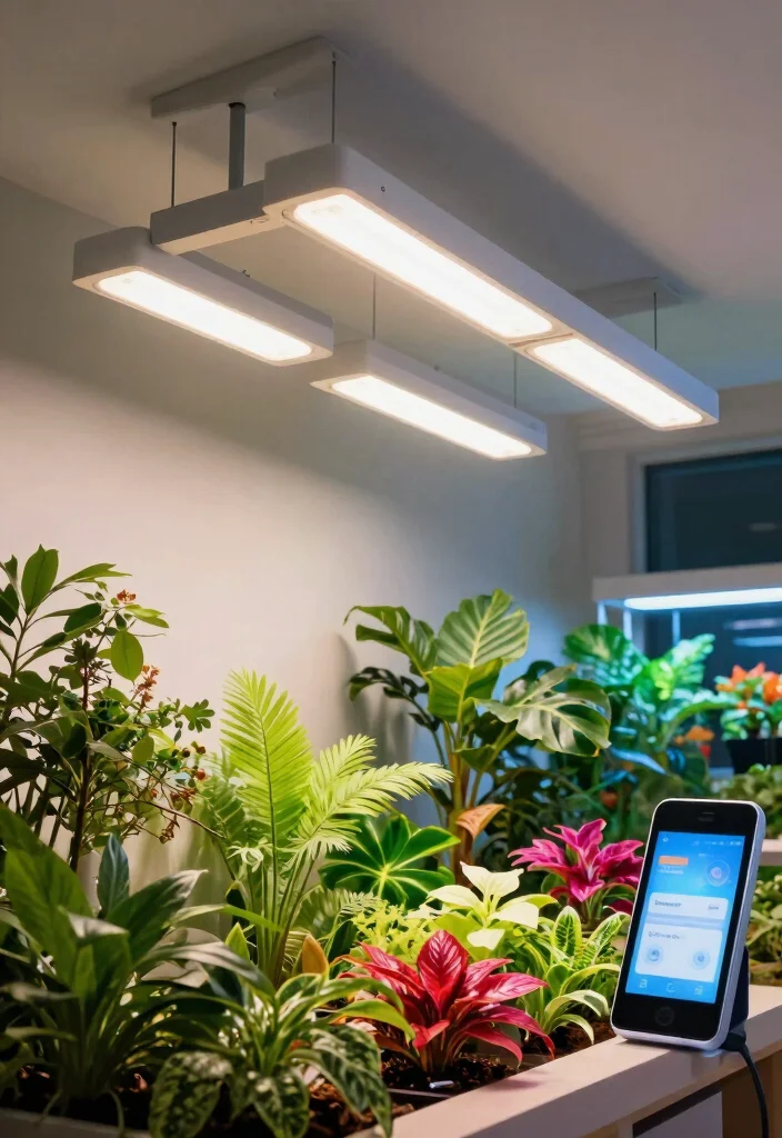 14 High Ceiling Lighting Ideas That Actually Light the Room 11 14 High Ceiling Lighting Ideas That Actually Light the Room - 10. Smart Lighting for High-Tech Gardening 1